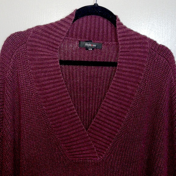 Style & Co. Loose Maroon Poncho Size S/M - Picture 3 of 5